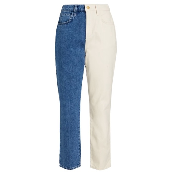 Triarchy- NWT Indigo Straight Leg White and Blue Denim Jeans - Picture 1 of 6